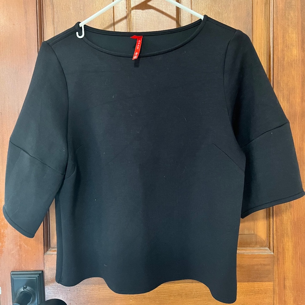 Spanx AirEssentials Desk to Dinner Elbow Sleeve Top - Black - Small
